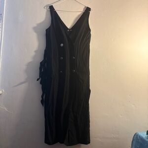 ZARA TRF Black Double Breasted Sleeveless Midi Dress Size S